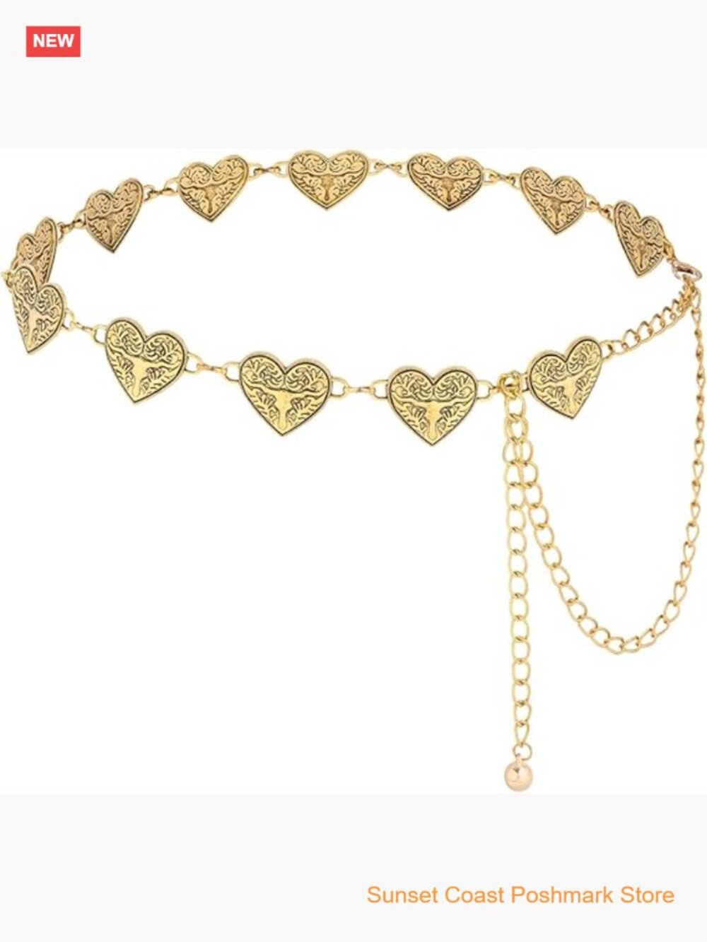 Western Concho Belt for Women - Boho Metal Waist Chain Belt for Dresses Country